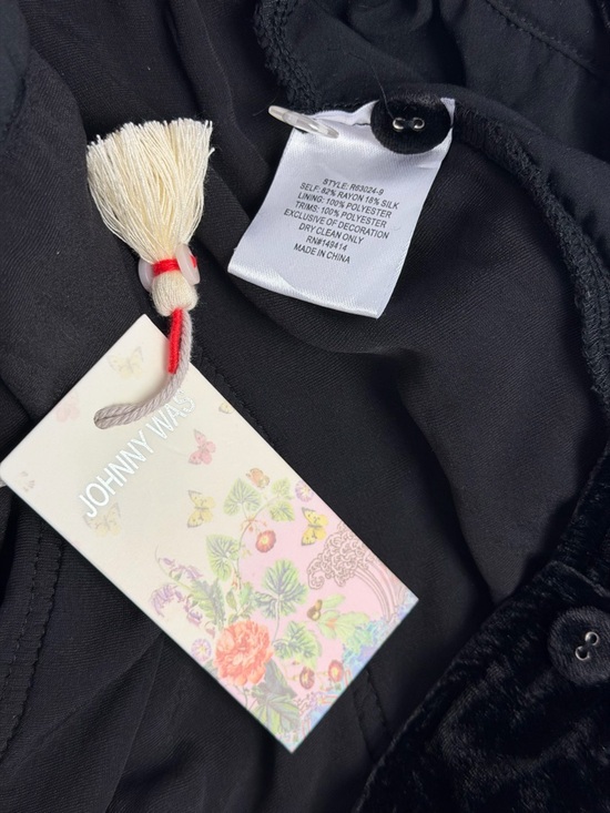 NWT Johnny Was Workshop Steffania Velvet Wide Leg Embroidered Pants XL - Picture 9 of 9